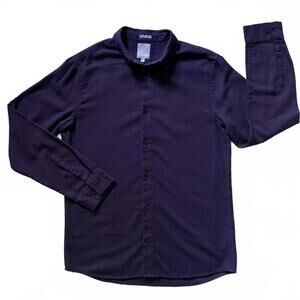 A-Frame Slim Fit Flannel Long Sleeve Shirt Eggplant Purple Men's Size Medium